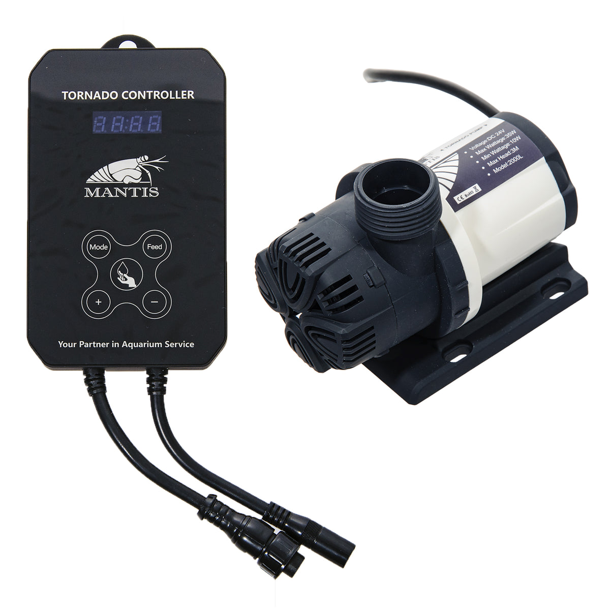 Mantis Tornado 2000 DC return pump and controller
