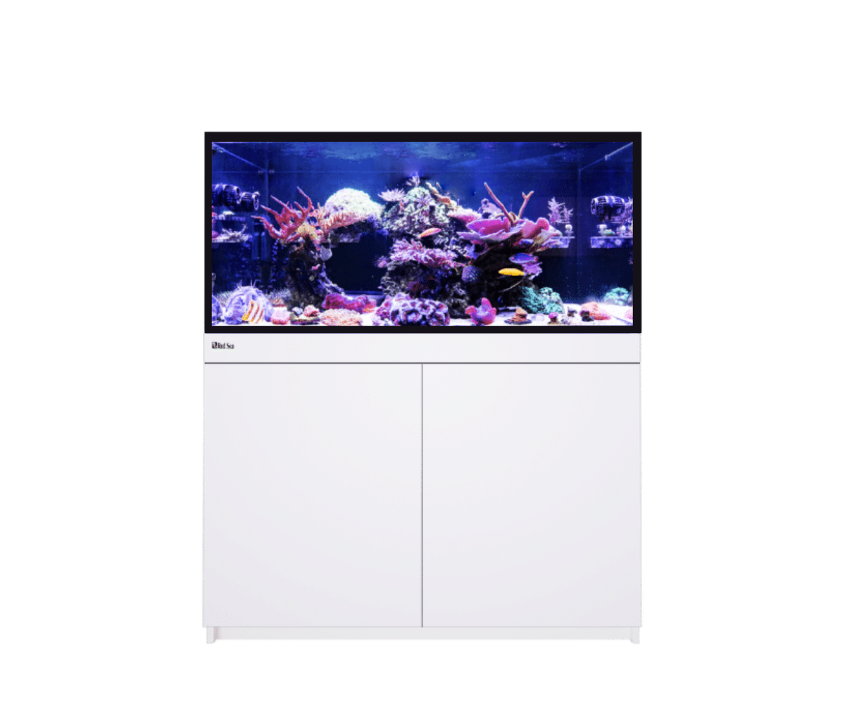 Red Sea REEF-FRAME 350 aquarium system in White cabinet finish