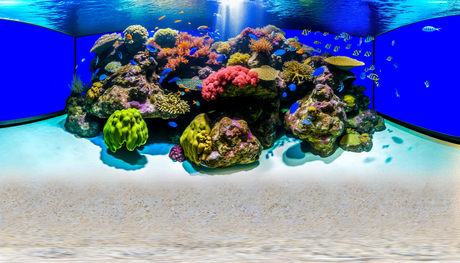 Vibrant coral reef in a New Zealand aquarium