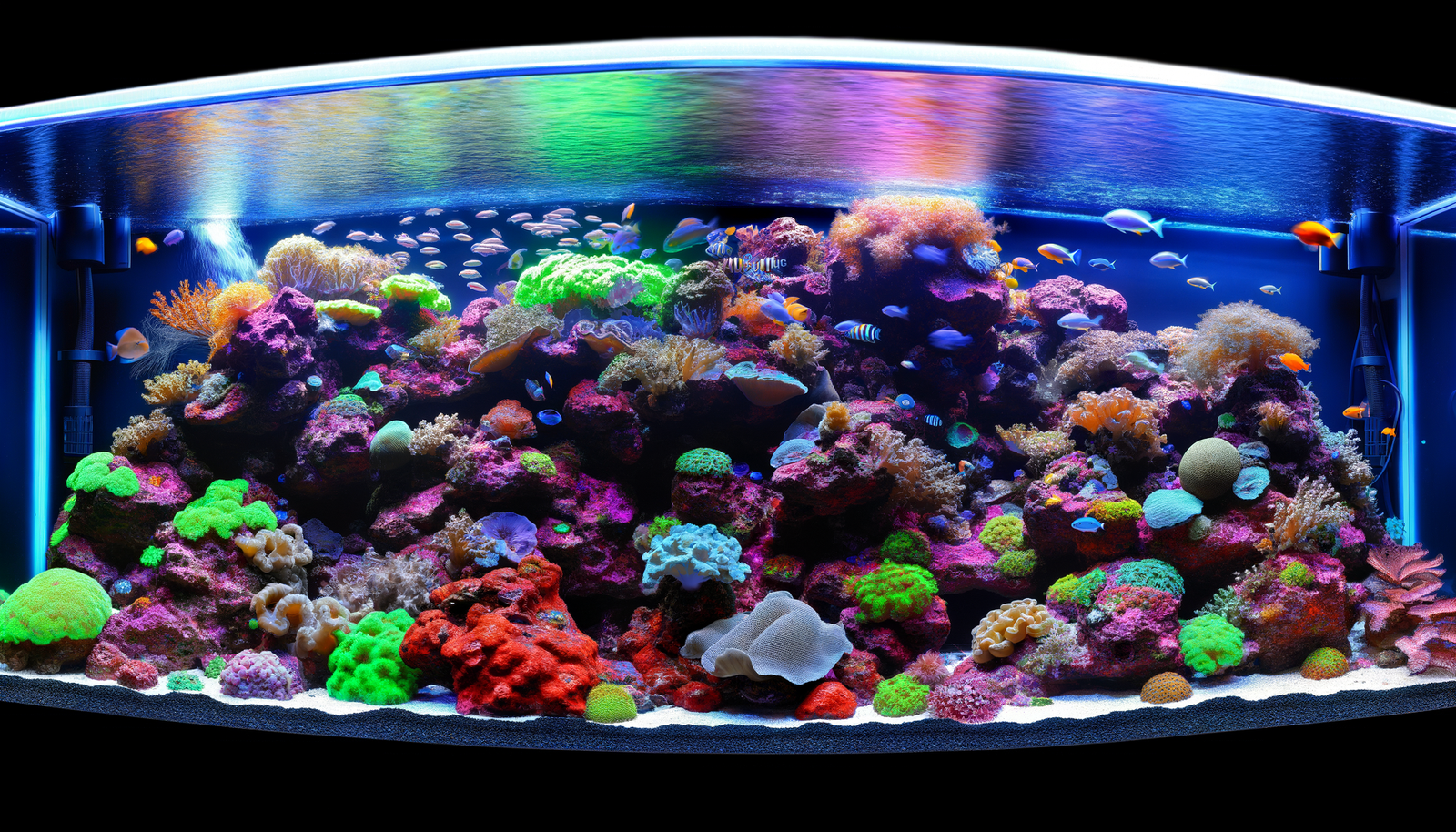 Vibrant reef aquarium with LED lighting