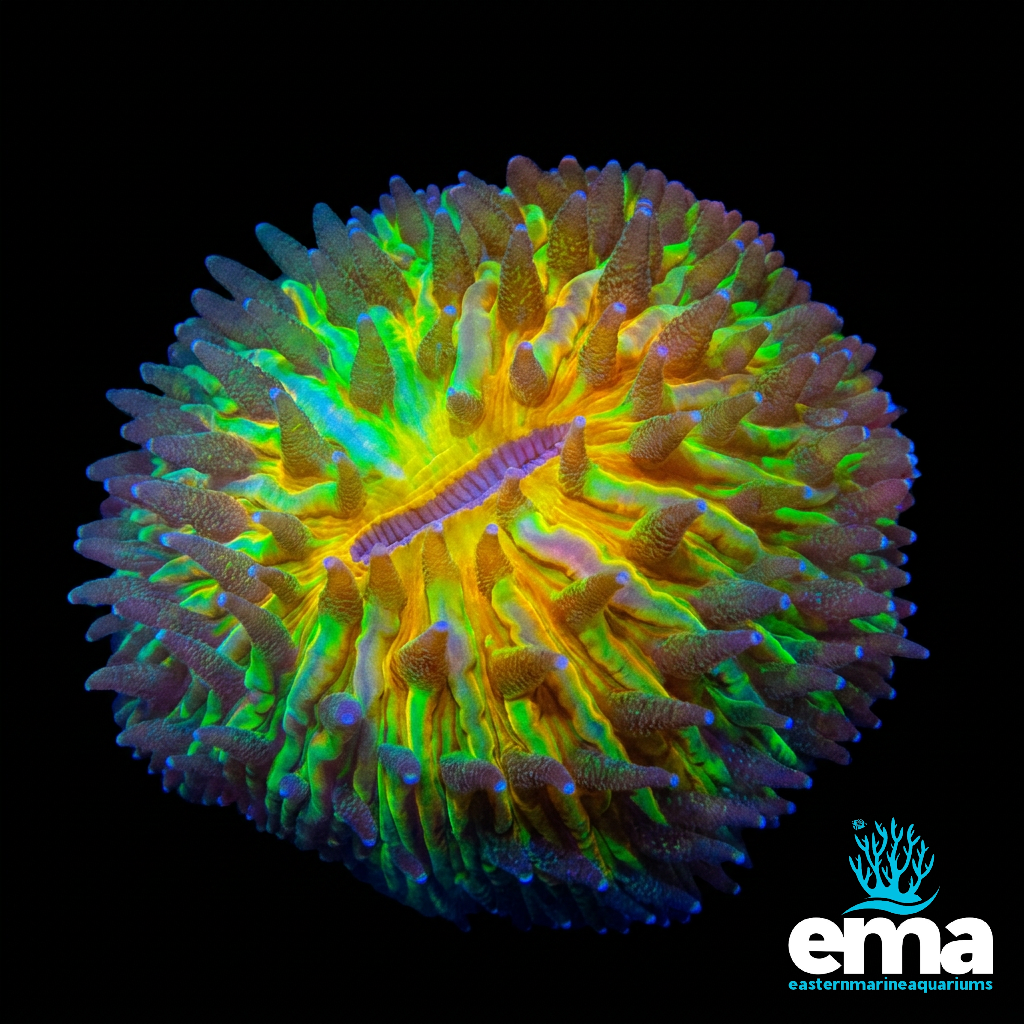 Yellow & Green Small Dome Fungia Coral