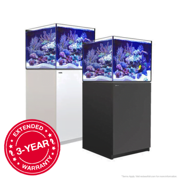 Red Sea aquariums with vibrant corals, offering an extended 3-year warranty
