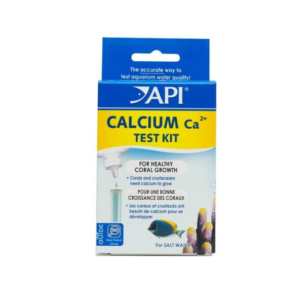 API Calcium Test Kit for measuring calcium levels in saltwater aquariums, promoting healthy coral growth.